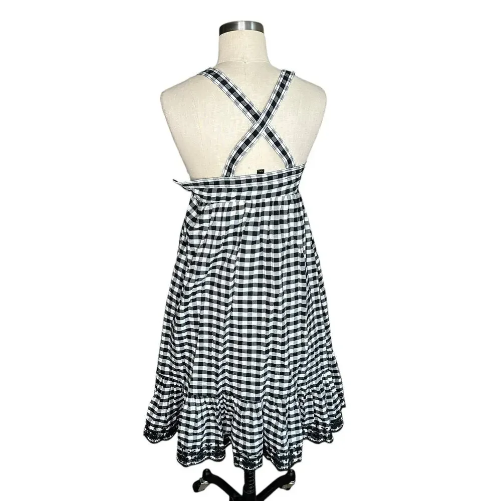 J. Crew Black and White Gingham Midi Dress - Picture 4 of 8